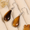 Elegant Tiger Eye Water Drop Design Earrings