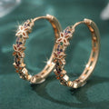 Multi Color Zirconia Floral Butterfly Earrings