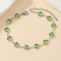 Elegant Stainless Steel Multicolor Heart Link Clutch Bracelet