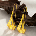 Hollow Geometric Hammered Pendant Earrings