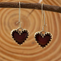 Resin Red Drip Heart Earrings
