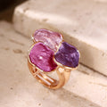 Bohemian Enamel Geometrical Irregular Square Ring