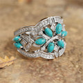Turquoise Flowers Vines Ring