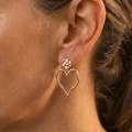 Elegant Gold Plated Open Heart Drop Earrings