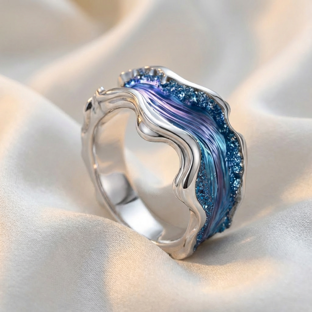 Ocean'S Purple Wave Ring