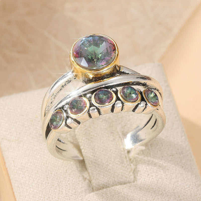 Artistic Cubic Zirconia Inlaid Ring