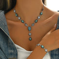 & Silver Floral Necklace and Bracelet Set
