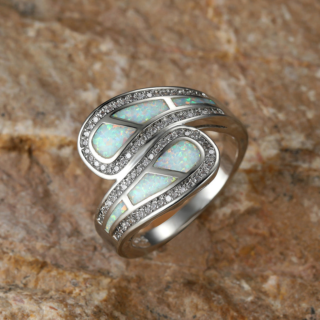 White Opal Stone Ring