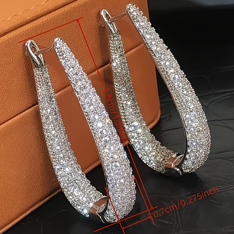 Elegant Cubic Synthetic Zirconia Hoop Earring