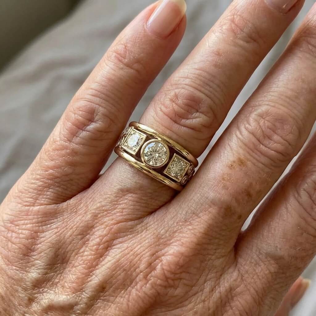 Multi-Stone Zirconia Gold Ring