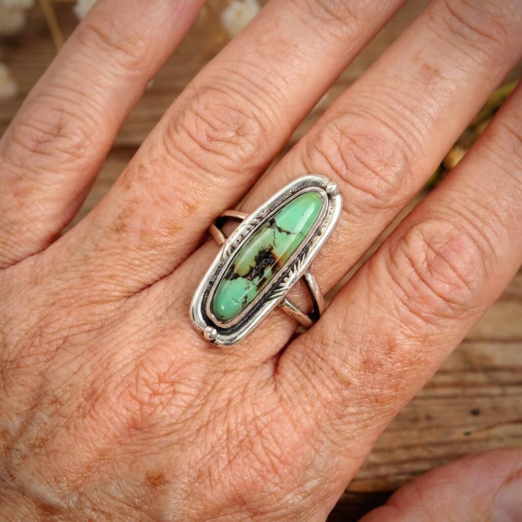 Southwestern Style Authentic Turquoise Ring Sterling Silver