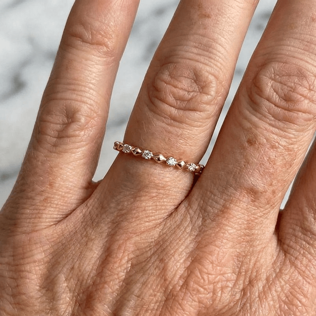 Classic Simple Zirconia Diamond Accent Gold Plated Ring