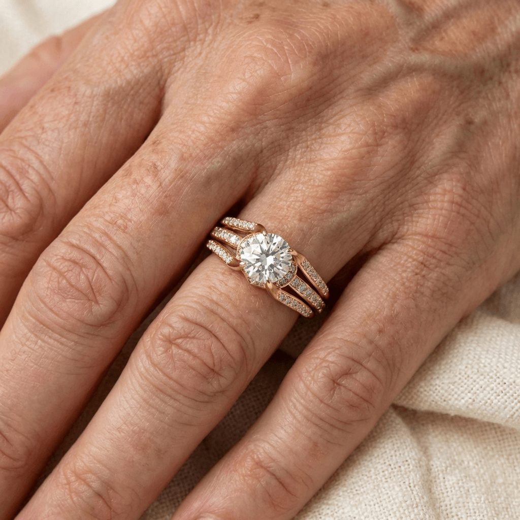 Luxury Ring Inlaid Shiny Zirconia Ring