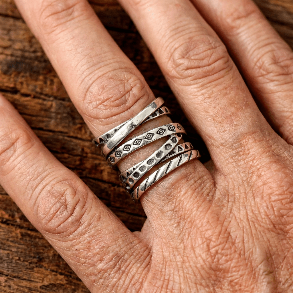 Long Wrapped Around Silver Plated Ring