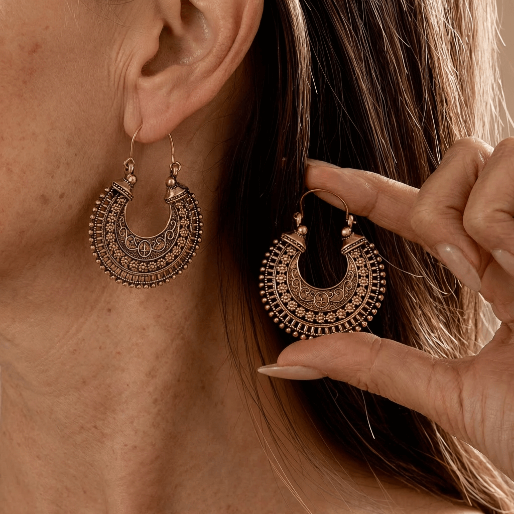 Vintage Ethnic Style Multi-Layer Hollow Earrings