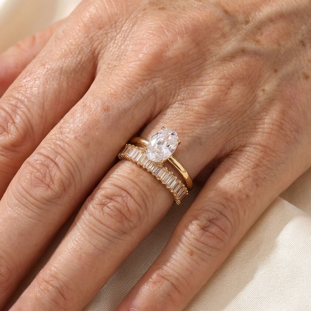 Sparkling Zirconia Stacked Rings Set