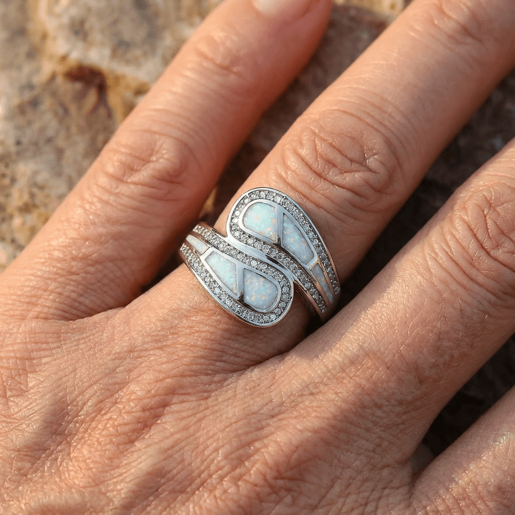 White Opal Stone Ring