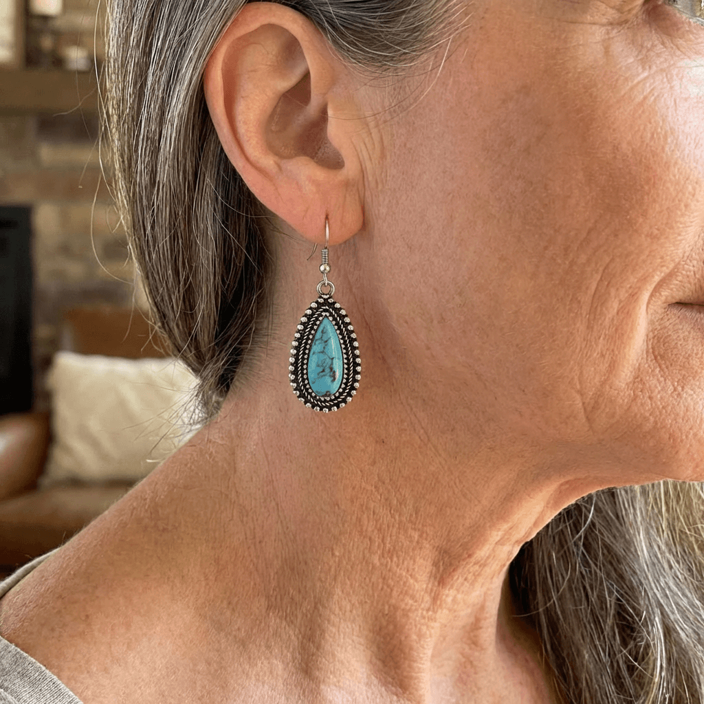 Turquoise Inlaid Earrings