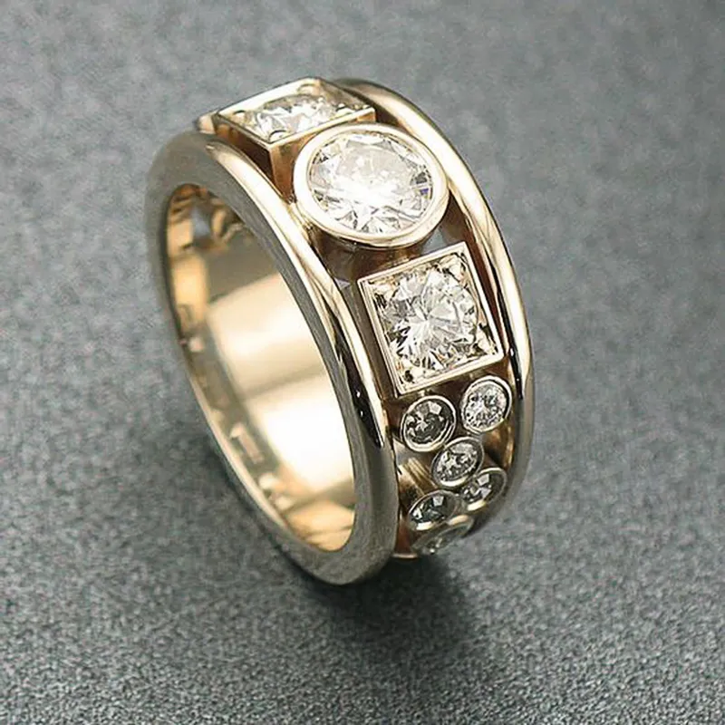 Multi-Stone Zirconia Gold Ring