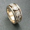 Multi-Stone Zirconia Gold Ring